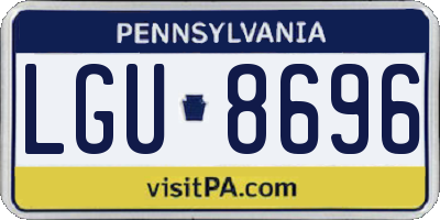 PA license plate LGU8696