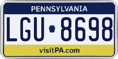 PA license plate LGU8698