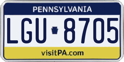PA license plate LGU8705