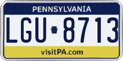 PA license plate LGU8713