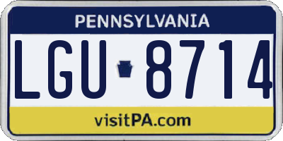 PA license plate LGU8714