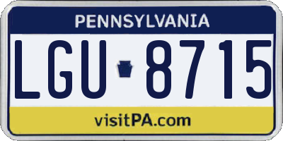 PA license plate LGU8715