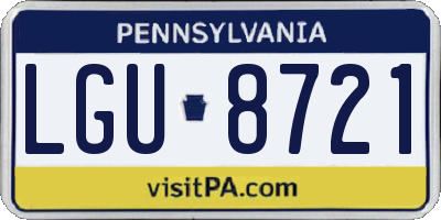 PA license plate LGU8721