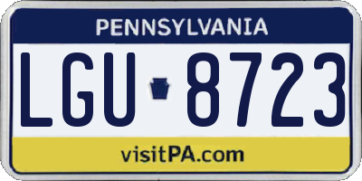 PA license plate LGU8723