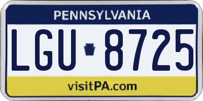 PA license plate LGU8725