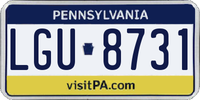PA license plate LGU8731