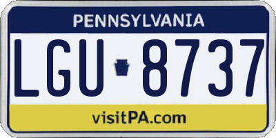 PA license plate LGU8737