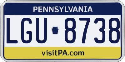 PA license plate LGU8738