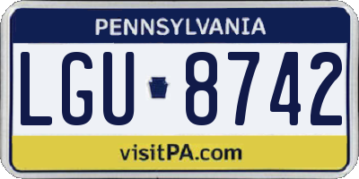 PA license plate LGU8742