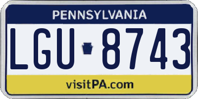 PA license plate LGU8743