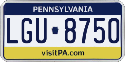 PA license plate LGU8750