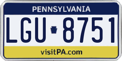 PA license plate LGU8751