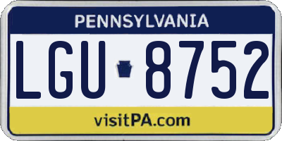 PA license plate LGU8752