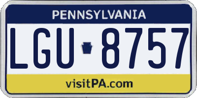 PA license plate LGU8757