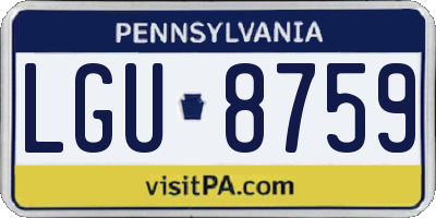 PA license plate LGU8759