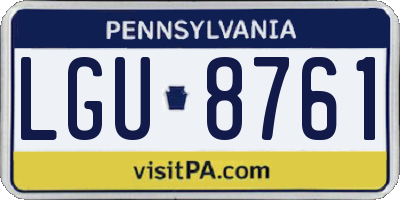 PA license plate LGU8761