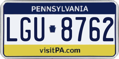 PA license plate LGU8762
