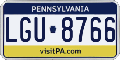 PA license plate LGU8766