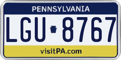 PA license plate LGU8767