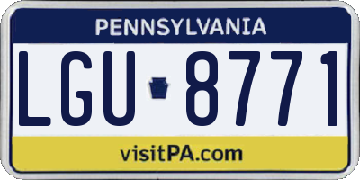 PA license plate LGU8771
