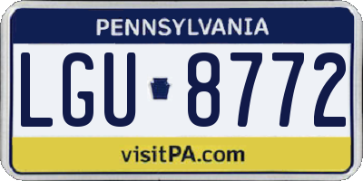 PA license plate LGU8772