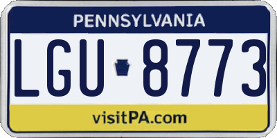 PA license plate LGU8773