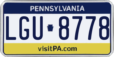 PA license plate LGU8778