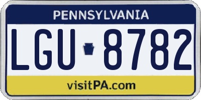 PA license plate LGU8782