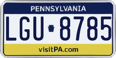 PA license plate LGU8785