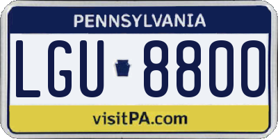 PA license plate LGU8800