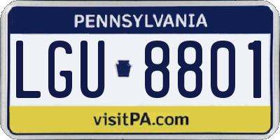 PA license plate LGU8801