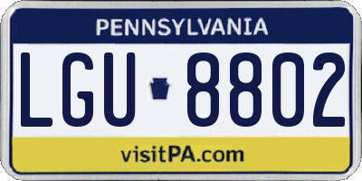 PA license plate LGU8802