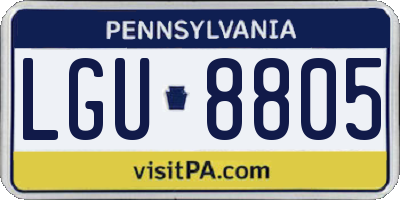 PA license plate LGU8805