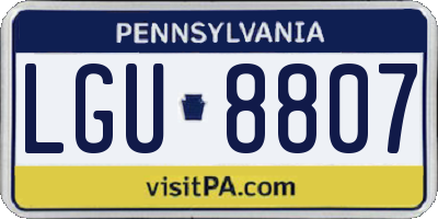 PA license plate LGU8807