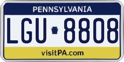PA license plate LGU8808