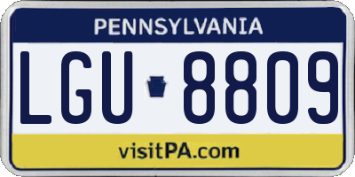 PA license plate LGU8809