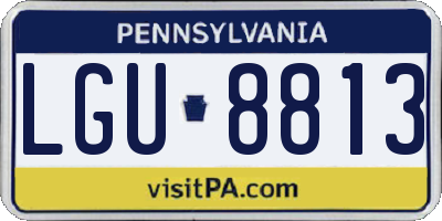 PA license plate LGU8813