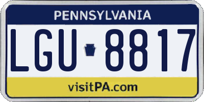 PA license plate LGU8817