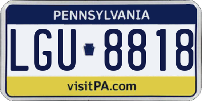 PA license plate LGU8818