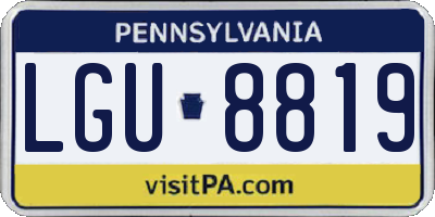 PA license plate LGU8819