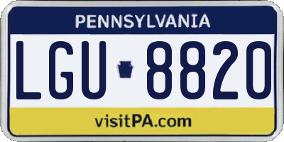 PA license plate LGU8820