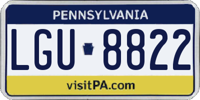 PA license plate LGU8822