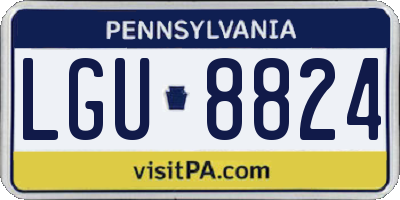PA license plate LGU8824