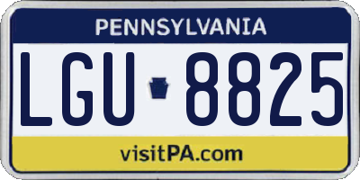 PA license plate LGU8825