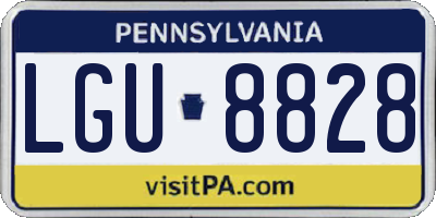 PA license plate LGU8828