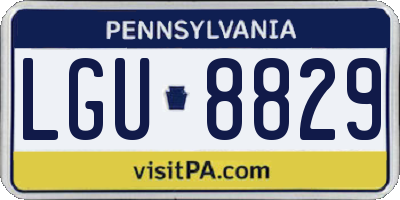 PA license plate LGU8829