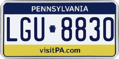 PA license plate LGU8830