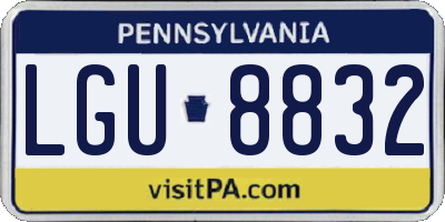 PA license plate LGU8832