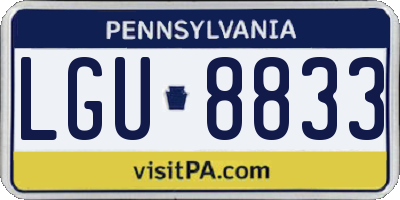 PA license plate LGU8833