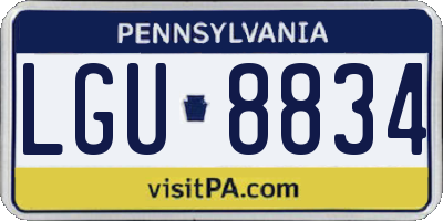 PA license plate LGU8834